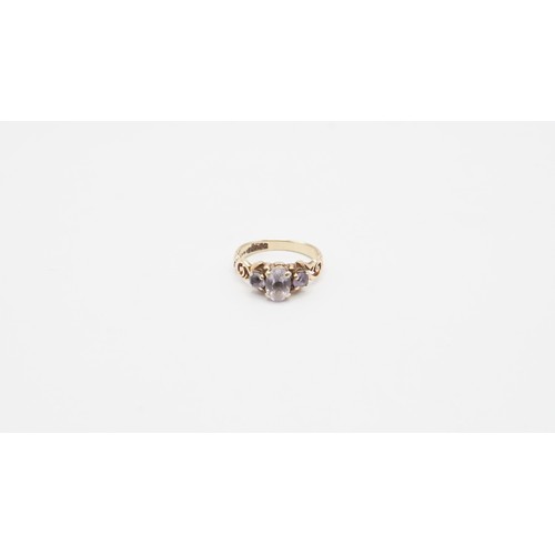 78 - 2.16 9ct Gold And 3 Stone Ring Size J