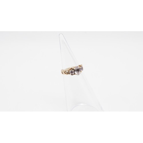 78 - 2.16 9ct Gold And 3 Stone Ring Size J