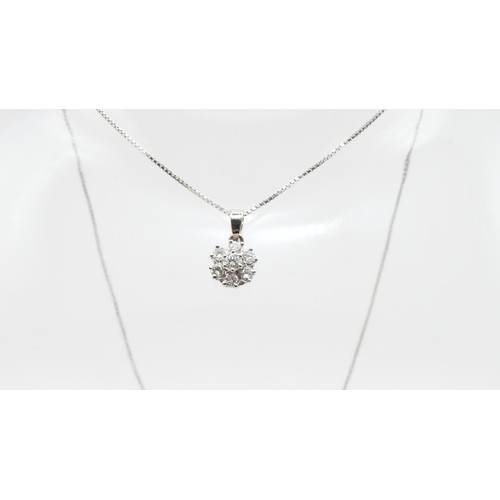 85 - 18ct White Gold and Diamond Necklace And Earring Set