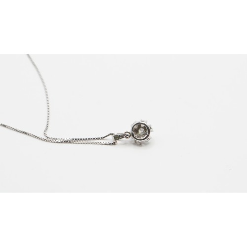 85 - 18ct White Gold and Diamond Necklace And Earring Set