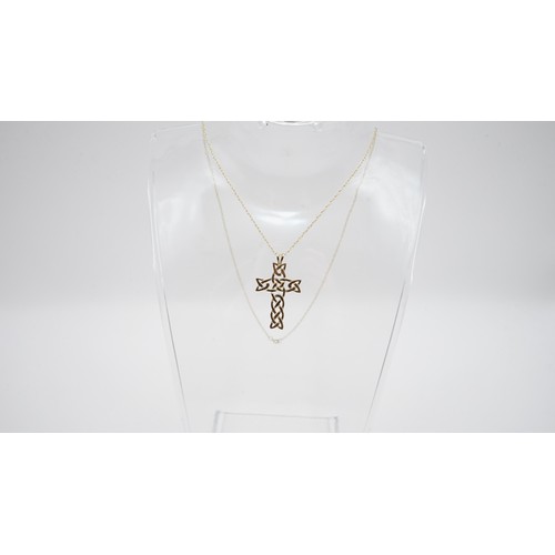89 - 9ct Gold Chain And Celtic Cross Pendant 2g