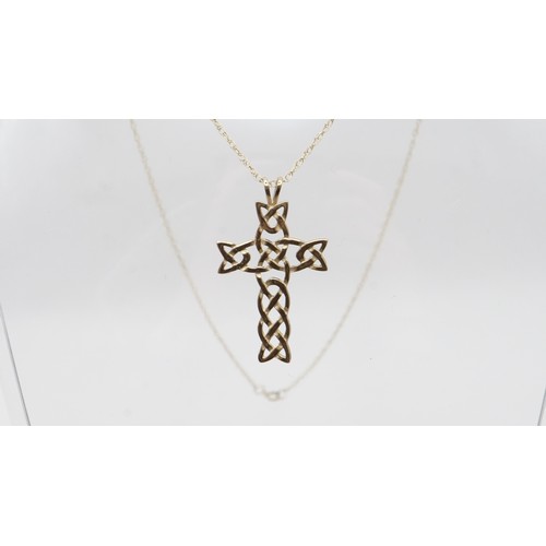 89 - 9ct Gold Chain And Celtic Cross Pendant 2g