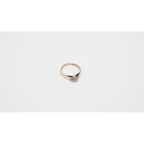 90 - 1.80g 9ct Gold And Diamond Ring Size J