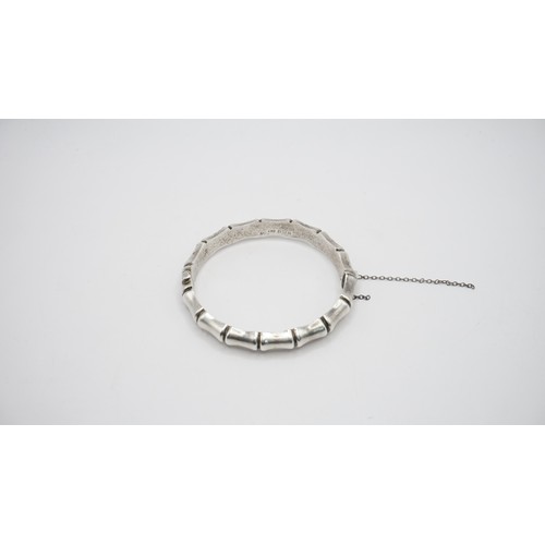 95 - Sterling Silver Bamboo Bangle 16.20g
