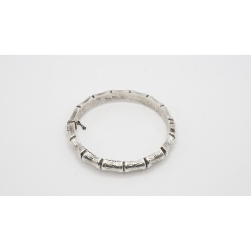 95 - Sterling Silver Bamboo Bangle 16.20g