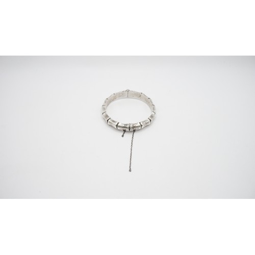 95 - Sterling Silver Bamboo Bangle 16.20g