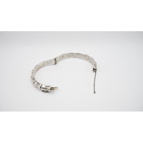 95 - Sterling Silver Bamboo Bangle 16.20g