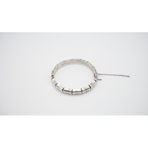 95 - Sterling Silver Bamboo Bangle 16.20g