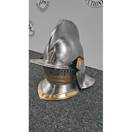 105 - Tudor Burgonet Style Helmet For Display Or Reenactment