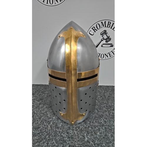 109 - One Piece Medieval Sugar loaf Helmet For Display Or Reenactment