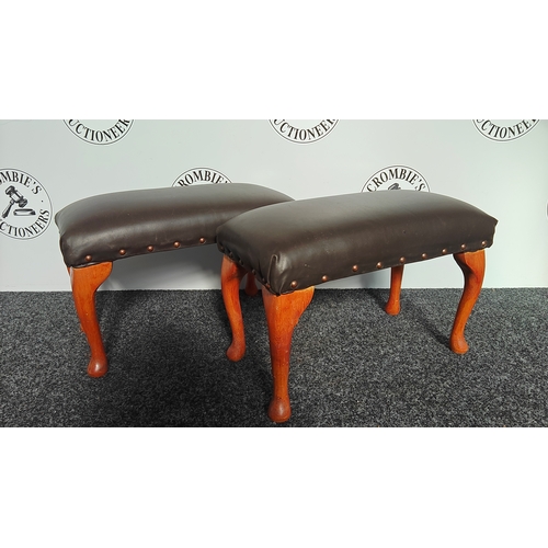 11 - Pair Of Upholstered Top Footstools