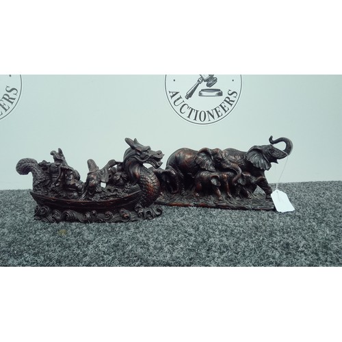 35 - Dragon Boat And Elephant Figurine