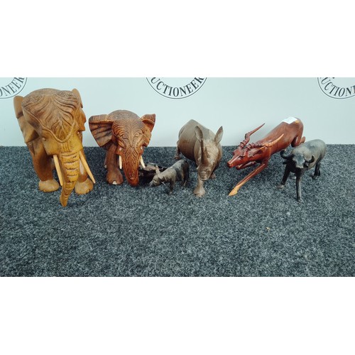 36 - Collection Of African Animal Figures