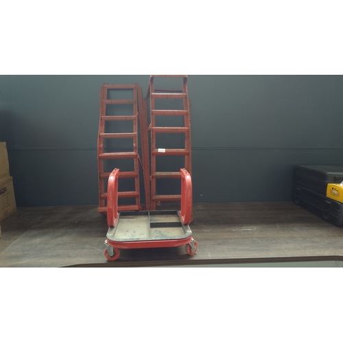 48 - Automotive Car Ramps & Industrial Strength Panel Cart Dolly