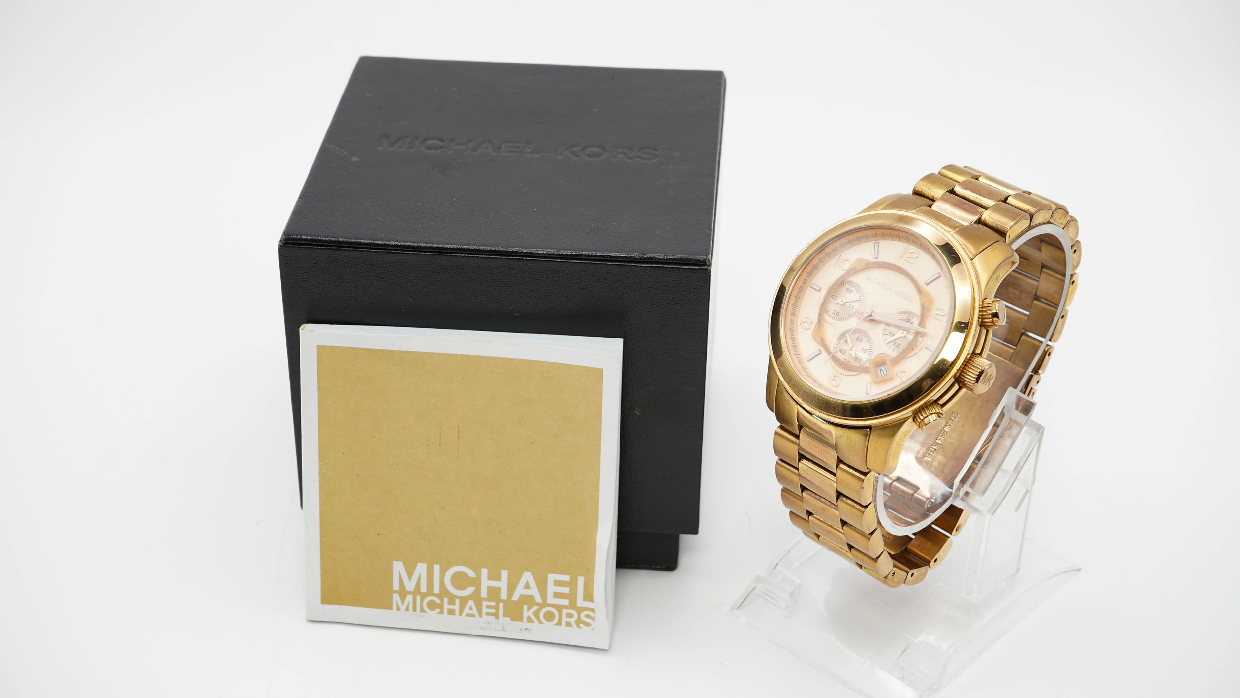 Michael Kors Men's Runway Rose Gold-Tone Chronograph Watch (model ...