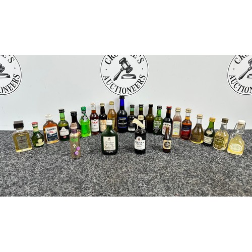 25 Various Miniature Bottles of Alcohol