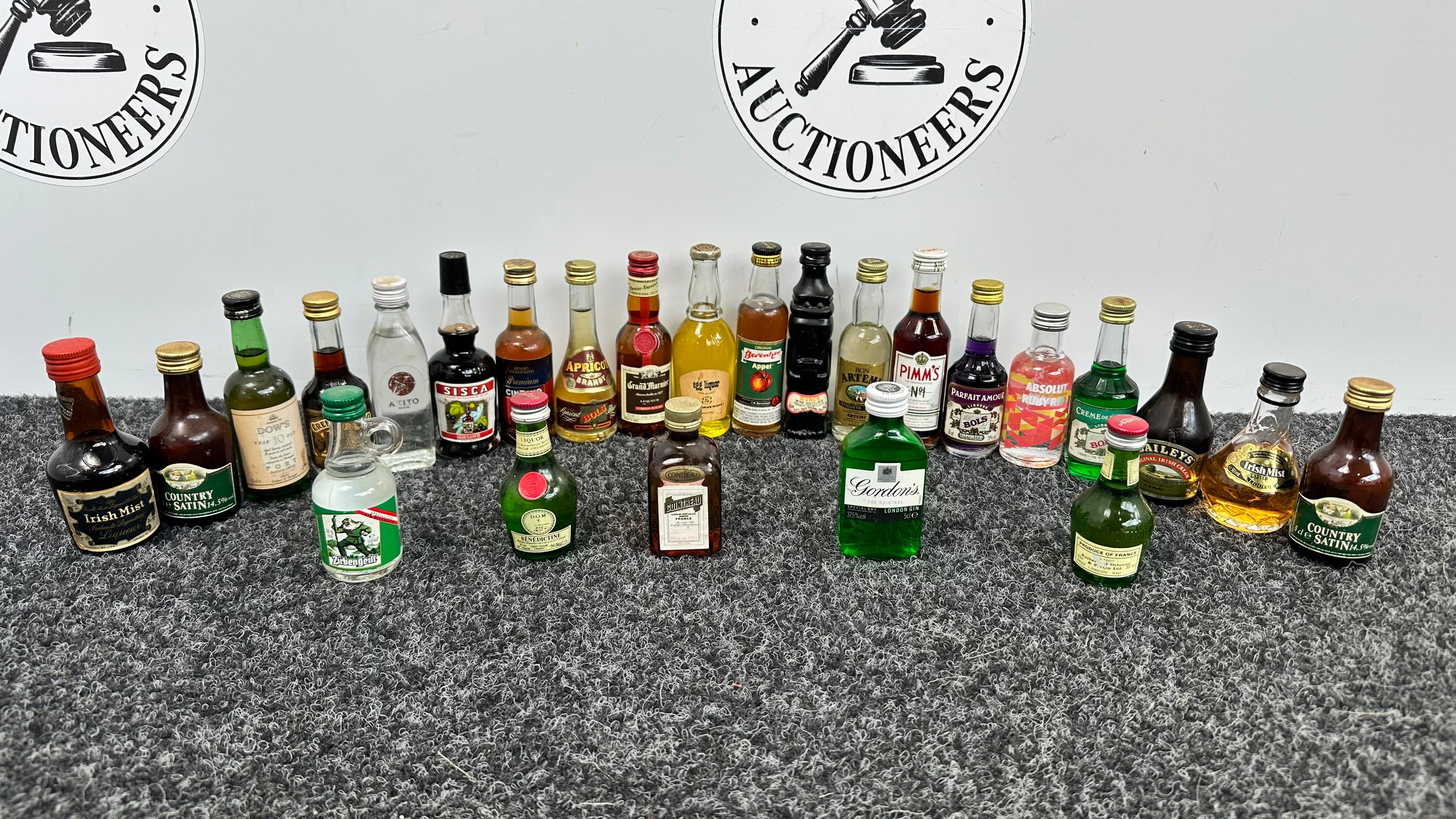 25 Various Miniature Bottles of Alcohol