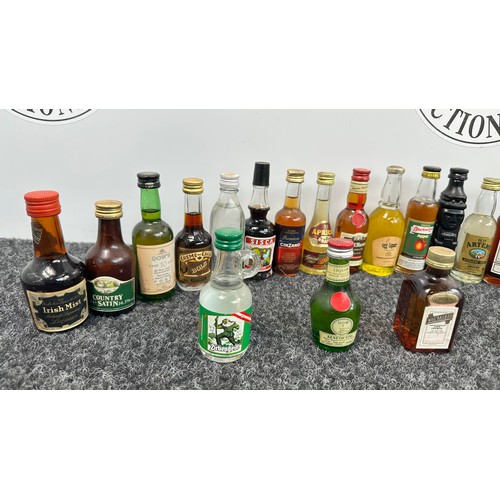 25 Various Miniature Bottles of Alcohol