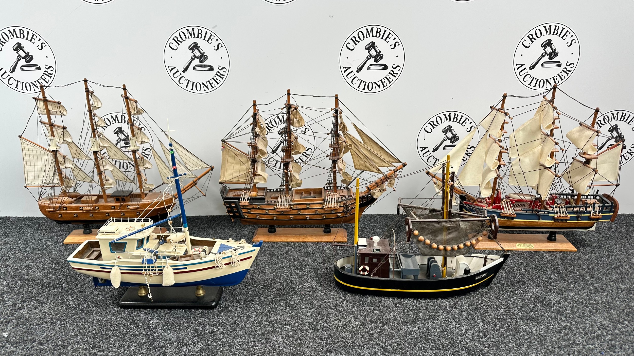 Collection Of 5 Model Ships