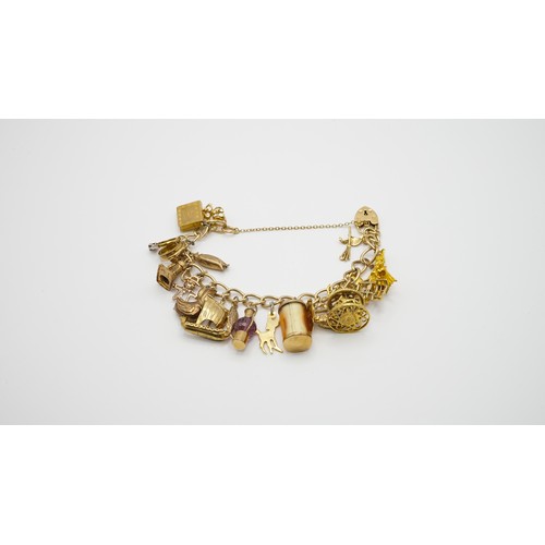 20 - 47g 9ct Gold Charm Bracelet