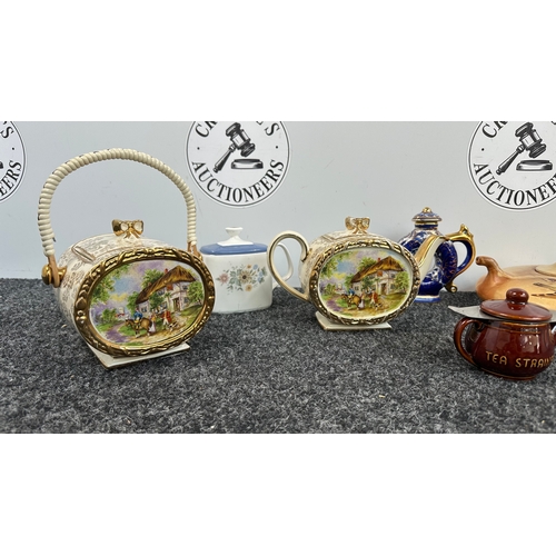 279 - Collection of Nine Vintage Teapots - Miniati, Sadler, Royal Doulton, Denby, SylvaC & Willow Mid Cent... 
