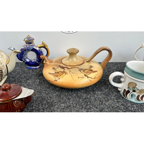 279 - Collection of Nine Vintage Teapots - Miniati, Sadler, Royal Doulton, Denby, SylvaC & Willow Mid Cent... 