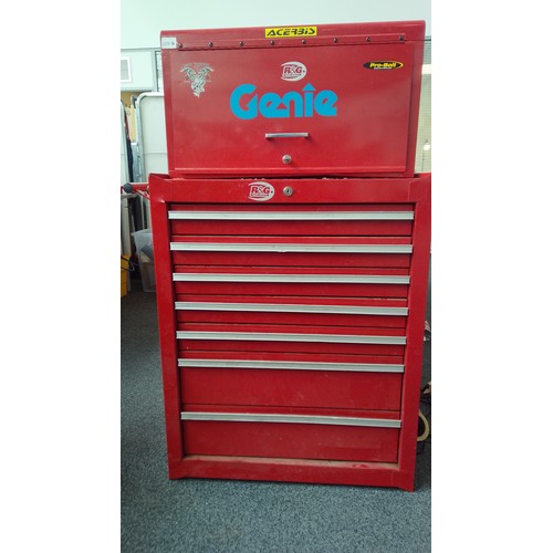 2-Piece Red Steel Tool Chest & Top Box Stack