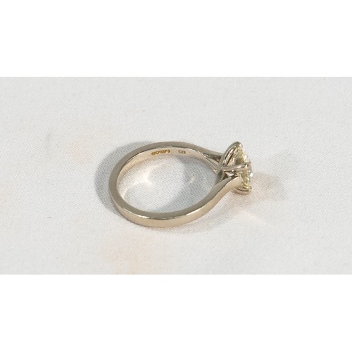 106 - Platinum & Diamond Round Brilliant Cut 1.58ct Grade VS1 Single Stone - Ring Size L With Full GIA Rep... 