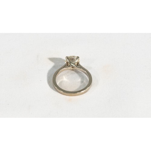 106 - Platinum & Diamond Round Brilliant Cut 1.58ct Grade VS1 Single Stone - Ring Size L With Full GIA Rep... 