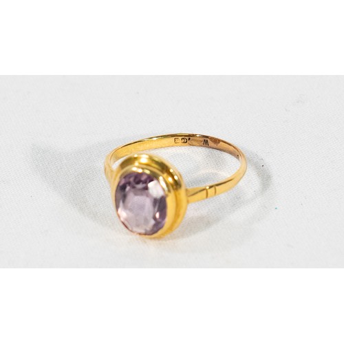 146 - 2.4g 9ct Gold & Amethyst Ring