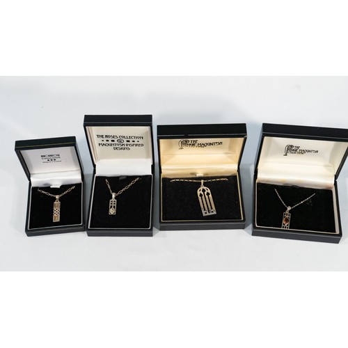 148 - 4x Mackintosh Design Silver Necklaces