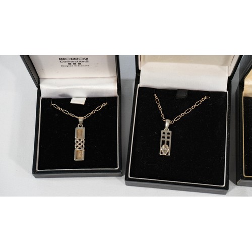 148 - 4x Mackintosh Design Silver Necklaces