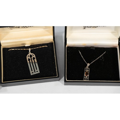 148 - 4x Mackintosh Design Silver Necklaces
