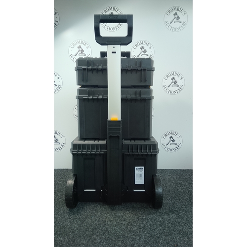 178 - Dewalt TStak 2.0 3 PC Tower Tool Storage Boxes Shallow Deep Box Wheeled Trolley