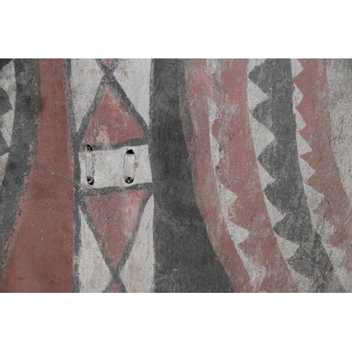 2000 - African: a Maasai Kenya hide shield, with painted decoration, approx 91cm high.