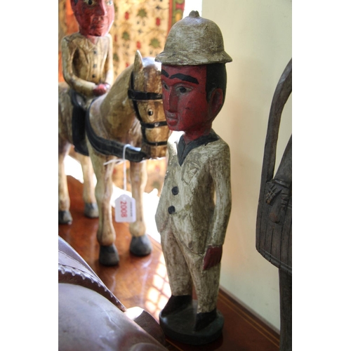 2008 - African: two Cote D'Ivoire colon figures, largest 45cm high.