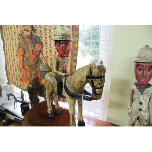 2008 - African: two Cote D'Ivoire colon figures, largest 45cm high.