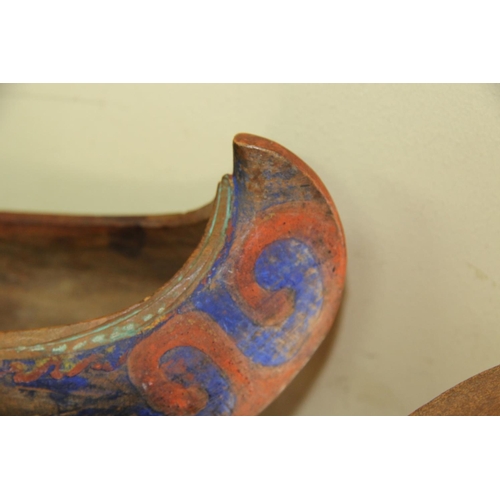 2010 - Oceanic: a polychrome painted canoe, 24cm long.