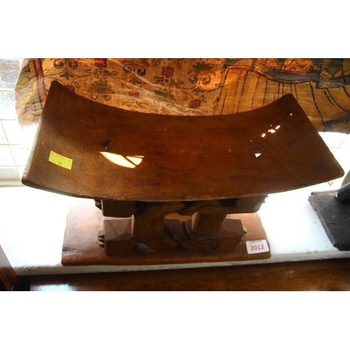 2012 - African: an Ashanti carved wooden stool, 37cm diameter.