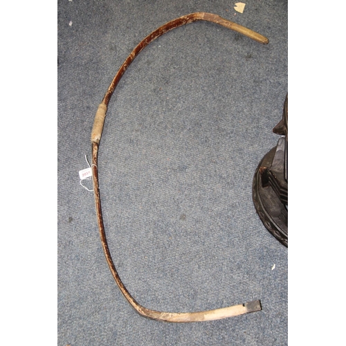 2018 - An old composite bow, painted and with traces of shark or ray skin, (a.f.).