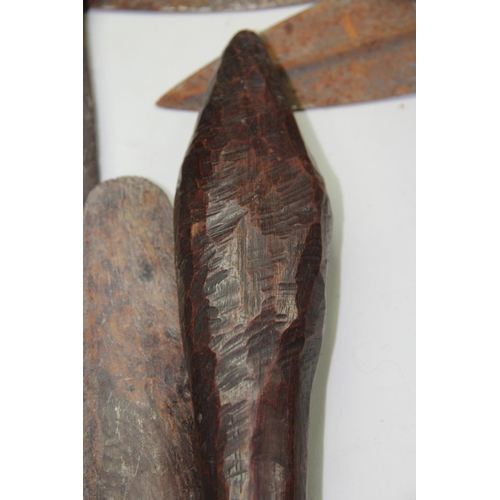 2041 - Oceanic: two old Aboriginal boomerangs, one with incised decoration and fine old colour, approx 71cm... 