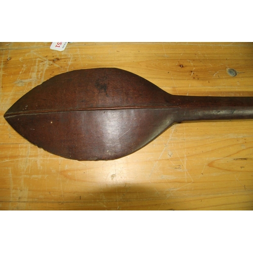 2050 - Oceanic: a Solomon Islands paddle club, having a leaf shaped blade and tapering handle, approx. 109c... 