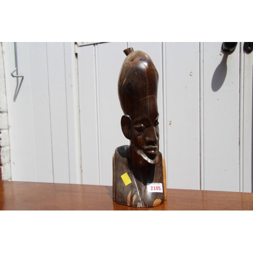 2105 - African: two carved wood figures, largest 48cm high.