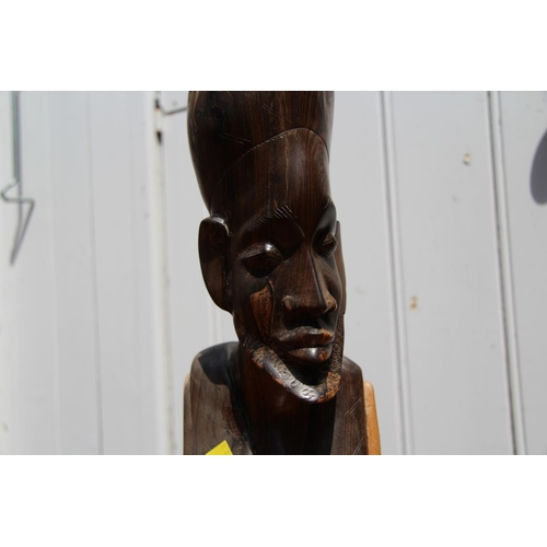 2105 - African: two carved wood figures, largest 48cm high.