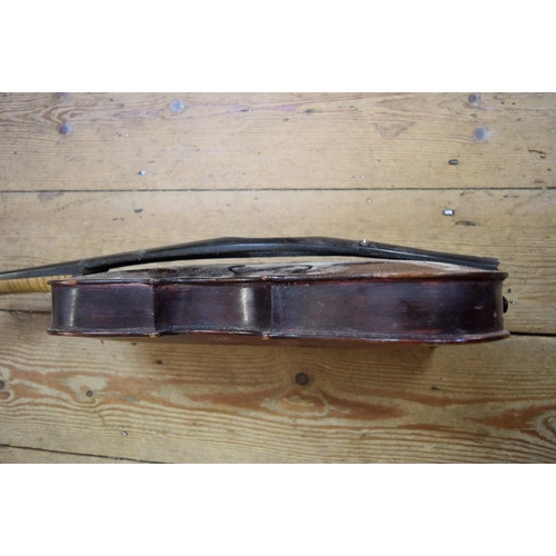 1865 - A late 19th/early 20th century Continental viola, with 15in back, in ebonized wood case.