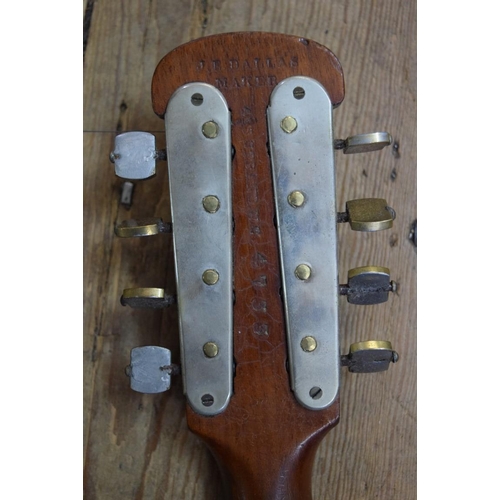 1867 - A flatback mandolin, labelled and inscribed 'John E Dallas', and numbered 4733, in tan leather case.