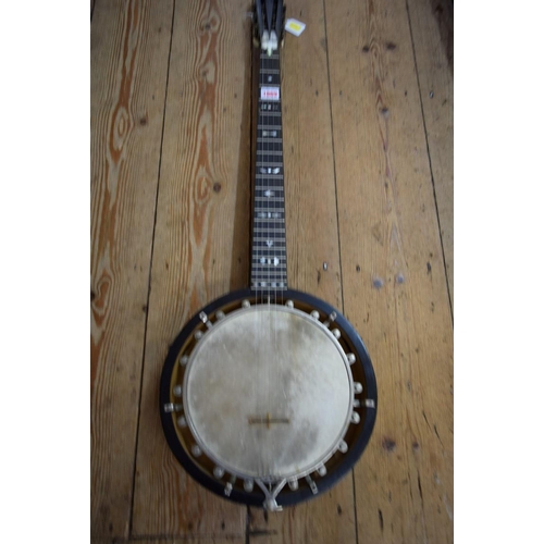 1869 - An Alfred D Cammeyer rosewood five string Zither Banjo,1890 - 1900, with mother-of-pearl inlay and b... 