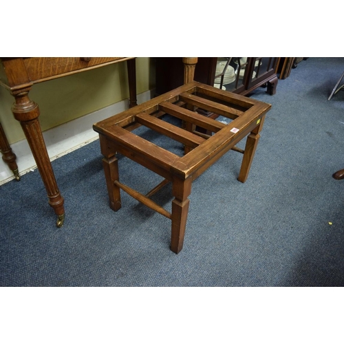 1878 - An old walnut luggage rack, 63cm wide.