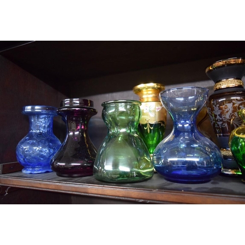 1883 - A collection of Continental coloured glass vases and similar.