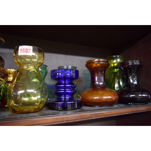 1883 - A collection of Continental coloured glass vases and similar.